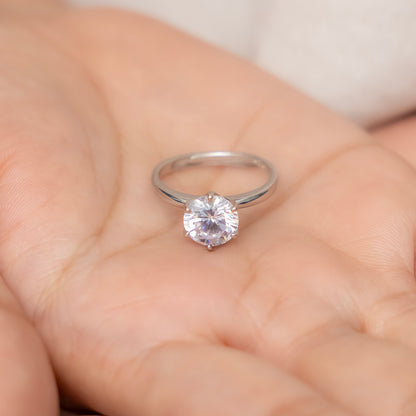 Luxury Sterling Silver Solitaire Ring for Women