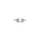 Silver ring featuring a light pink stone in an elegant infinity design