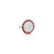 Silver Flower Ring with Orange Gems for Girls & Women.