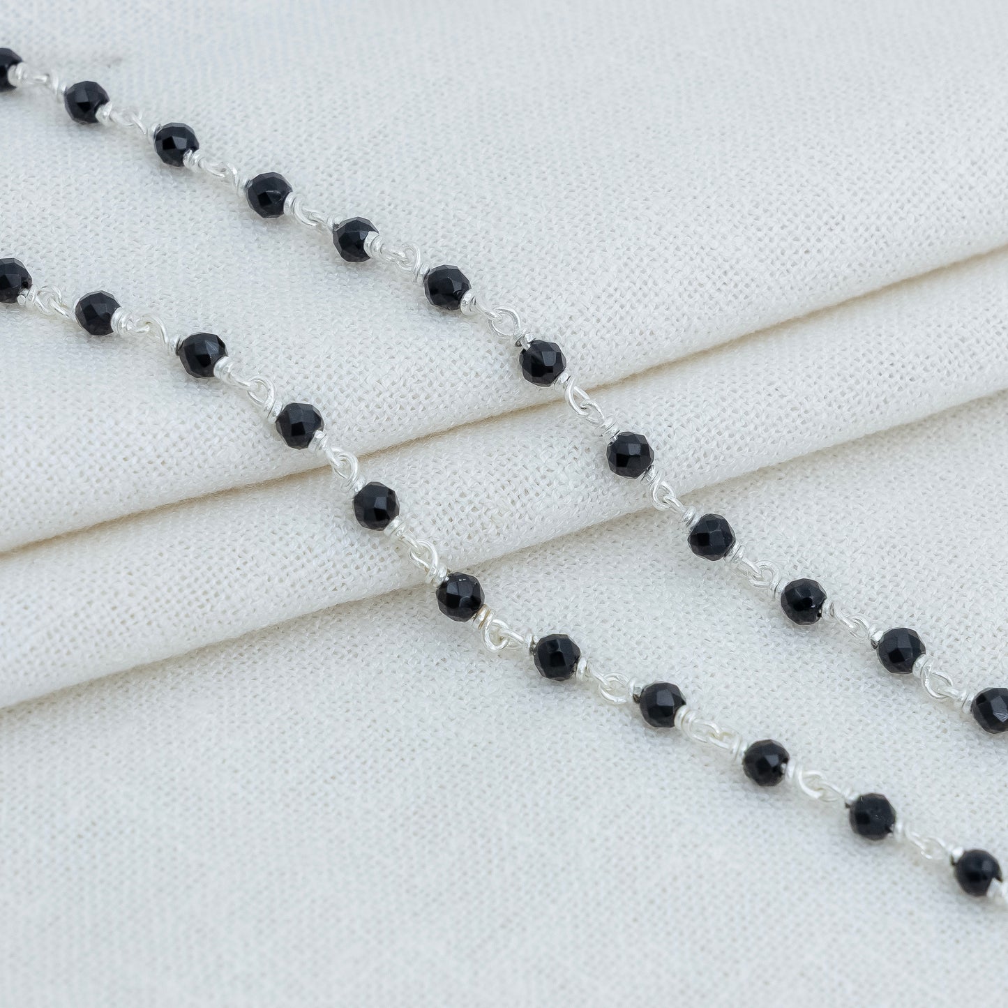 Traditional Silver Anklet with Black Beads Daily Wear Payal