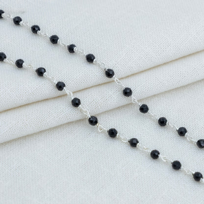 Traditional Silver Anklet with Black Beads Daily Wear Payal