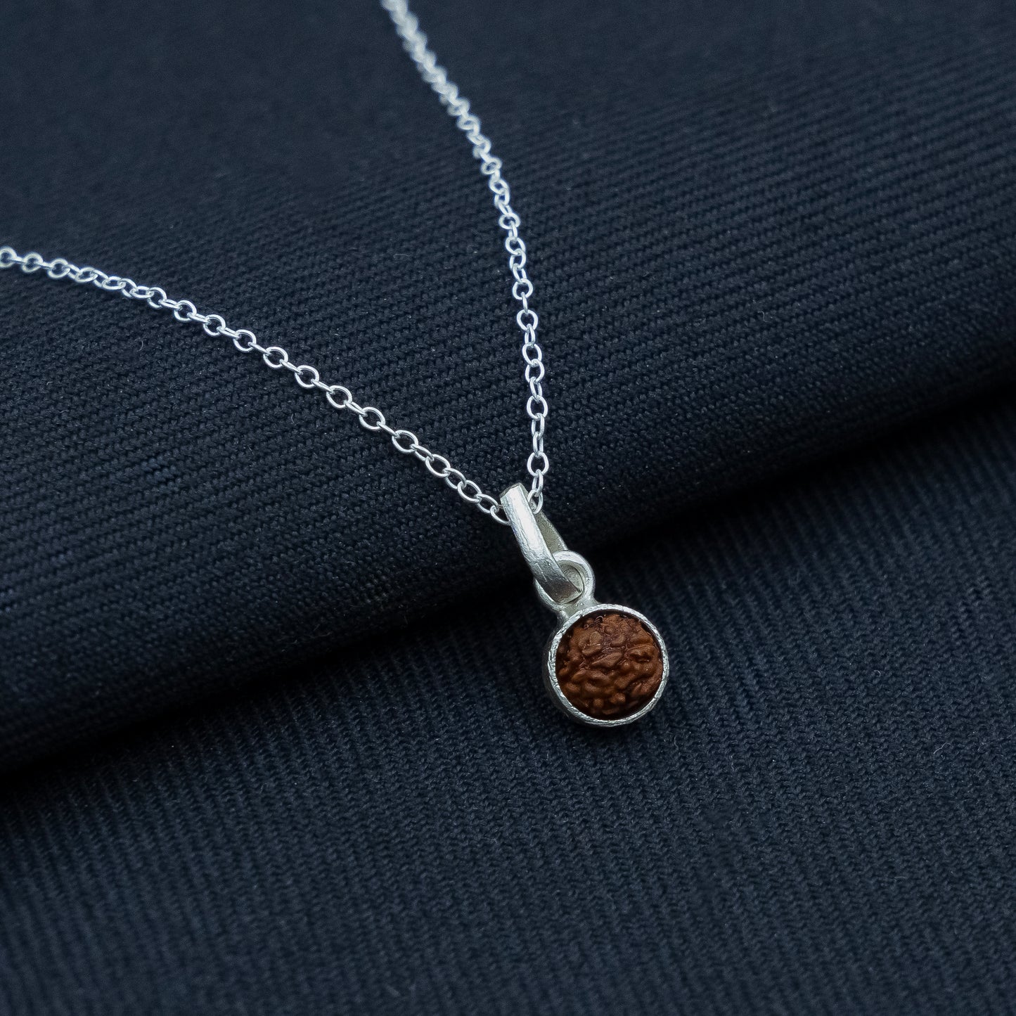 Silver Rudraksha Classic Round Pendant