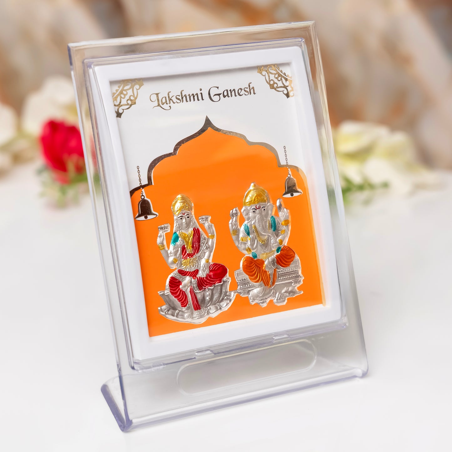 Silver Lakshmi Ganesh Frame Special Gift for Diwali