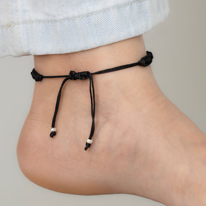 Silver Foot & Hand Pendant Dhaga Bracelets