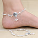 Beautiful silver anklet adorned with a striking green stone