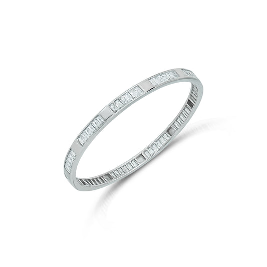 Stylish silver bangles adorned with American diamonds, offering a sparkling and elegant accessory for any occasion