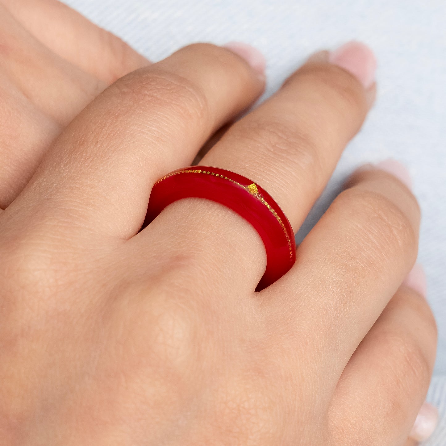 Elegant Red Enamel Gold Detailing