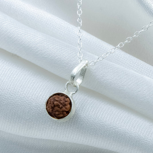 Silver Rudraksha Classic Round Pendant