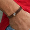 Classic Men's Silver Swastik Wristband