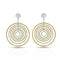 Elegant Dual-Tone Spiral Silver Drop Earrings