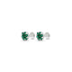 Small Silver Stud Earrings With Green Stones.