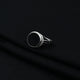 Sterling Silver Black Resin Round Signet Ring for Boys