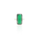 Silver Rectangle Green stone Ring