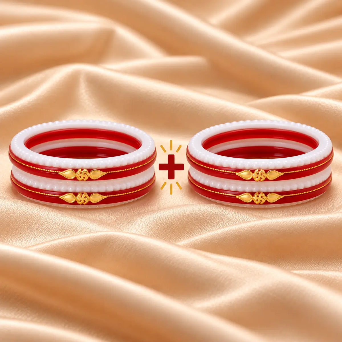 Gold Small Swastika Design Bangle Traditional Hindu Jewelry.
