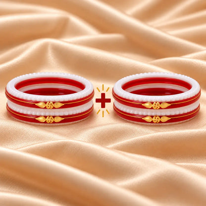 Gold Small Swastika Design Bangle Traditional Hindu Jewelry.