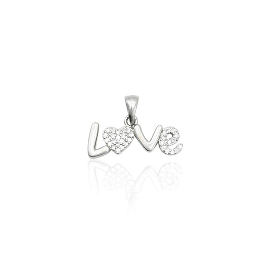 Sterling Silver Love Sign Pendant with Elegant Design