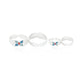 Silver Blue Two Combo pair Toe Rings