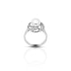 Sterling Silver Vintage Spherical Design Pearl Ring for Women