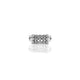 Sterling Silver CZ Stones Square Curve Design Ring for Her