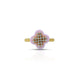 Sterling Silver Flower Design with Pink Border Ring for Girls