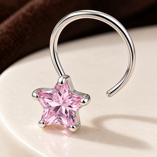 Silver Beautiful Lite Purple Gem Nosepin