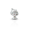 Elegant silver Sindoor box with a delicate flower design for ladies