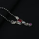 Silver Beautiful Square Red Stone Mangalsutra