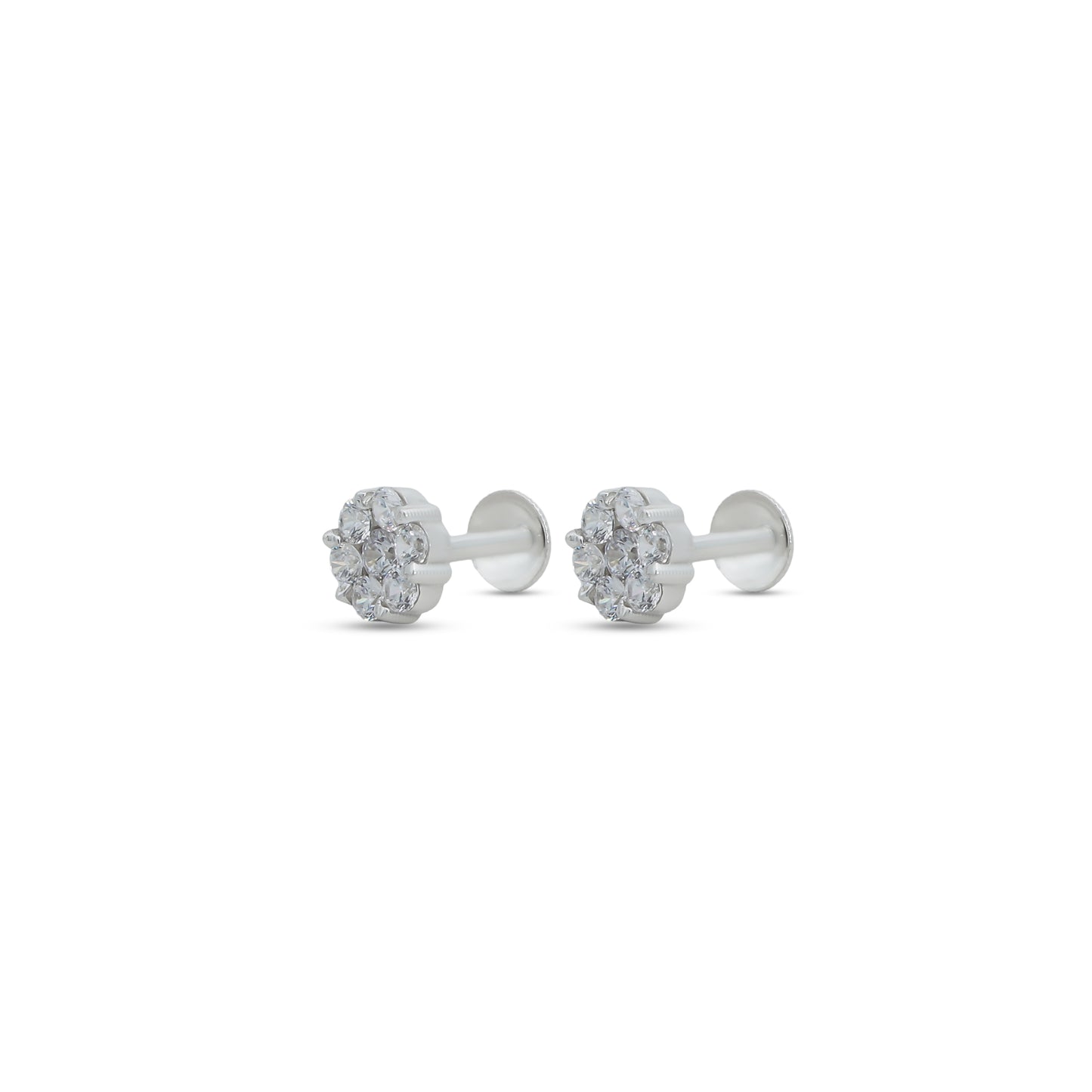 Stunning sterling silver earrings with sparkling white stone accents