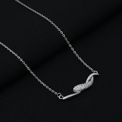 Stylish twisted droplet pendant on sterling silver chain for girls.