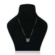 Sterling Silver Flower Design Pendant with Black Beads Chain Pendant