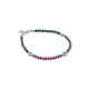 Stylish anklet in silver with vibrant ruby accents and an evil eye motif