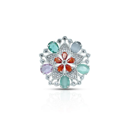 Beautiful Flower Design Sterling Silver Ring