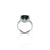 Sterling Silver Triangular Synthetic Green Emerald Ring for Her