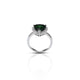 Sterling Silver Triangular Synthetic Green Emerald Ring for Her