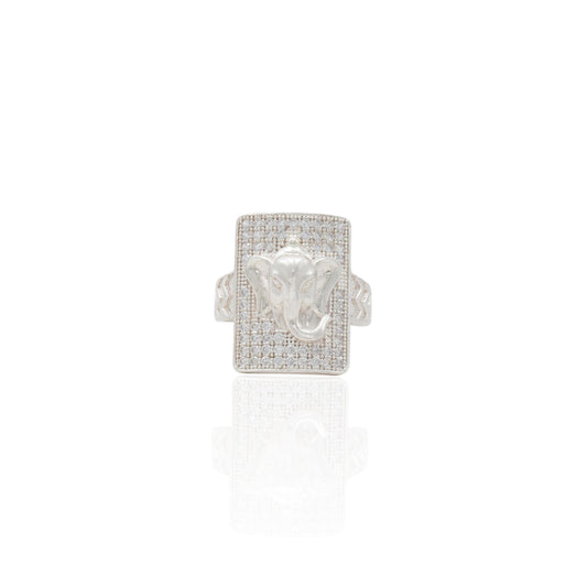 Silver sterling ring for boys featuring an elephant symbol, representing strength and wisdom