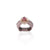 Silver Rose Gold Red Gem Ring