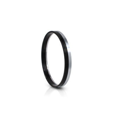 Stylish men's kada featuring a sleek black and silver design for a contemporary look