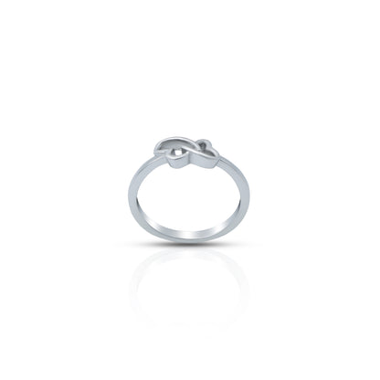 Elegant sterling silver interlocked hearts ring, perfect for meaningful connections.