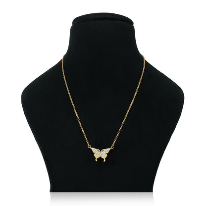 Elegant gold plated pendant featuring a butterfly design on a chain