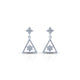 Silver Triangular Earrings With a Star-Shaped Inside The Triangle