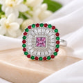 Sterling Silver Ring with Purple Stone at Center