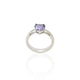 Silver Purple Vibrant Heart Ring