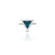 925 Silver Triangular Blue Stone Ring for Her