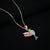 Hummingbird with Zircon Stones Silver Necklace-2