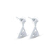 Silver Triangular Earrings With a Star-Shaped Inside The Triangle