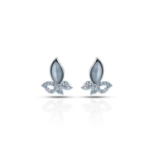 Sterling silver earrings adorned with studded stones