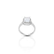 Sterling Silver Vintage Square Cubic Zirconia Ring for Girls