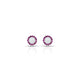 Silver Small Pink Stone on Edge Flower Design Earrings for Girls