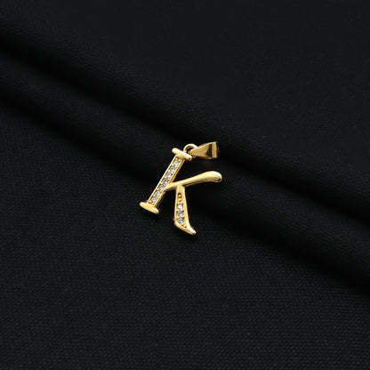 Sleek silver pendant showcasing the bold 'K' symbol