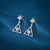 Silver Triangular Earrings With a Star-Shaped Inside The Triangle